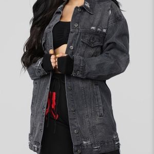 Denim jacket with distressed details